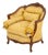 Louis XV Yellow Silk Damask Upholstered Walnut Bergere For Sale