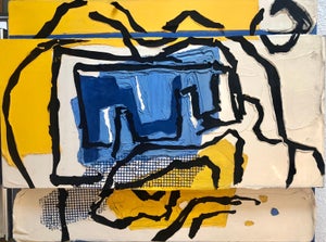 Judy Rifka, Judy Rifka, Abstract Expressionist Oil Painting MIxed Media 3D Construction, 1983