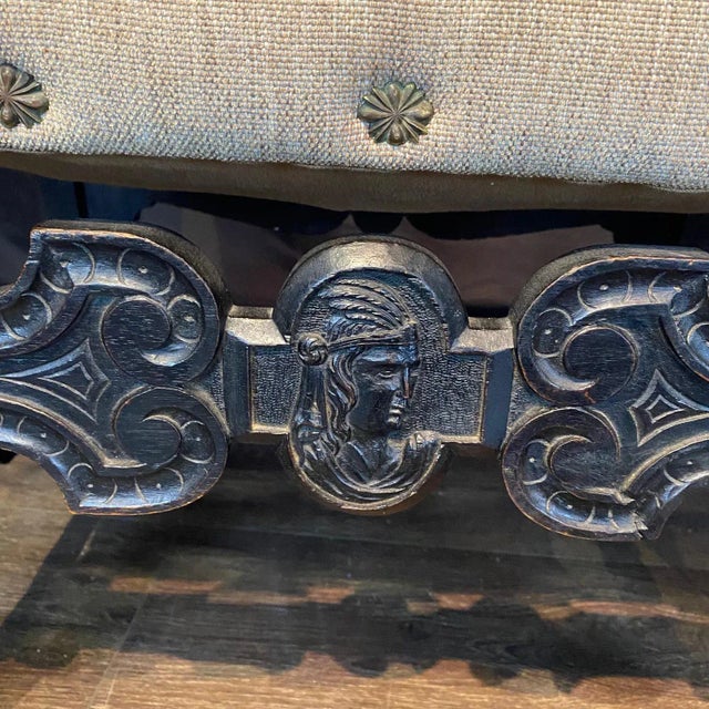 Tan 18th Century British Baroque or Renaissance Revival Armchairs -a Pair For Sale - Image 8 of 13