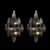 This elegant Pair of Modernist Smoked Murano Glass Diamond-Form Polyhedral Wall Sconces originated in Italy, 20th Century....