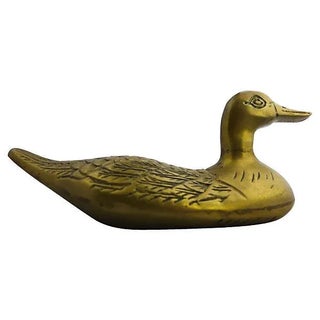 Williamsburg Pottery Brass Swimming Duck For Sale