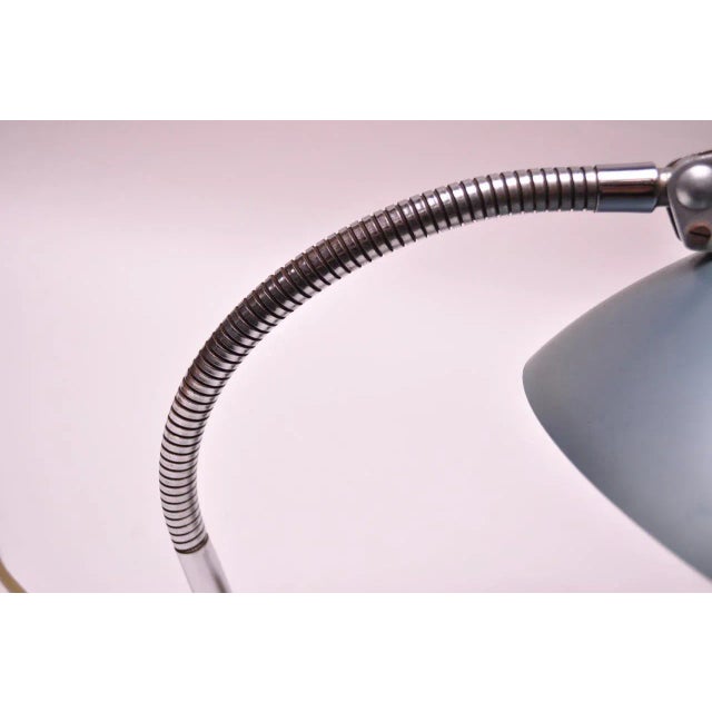 Mid-Century Modern Midcentury German Gooseneck Table Lamp in Metallic Blue by Helo Leuchten For Sale - Image 3 of 13