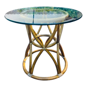 McGuire Vintage Rattan Side Table
