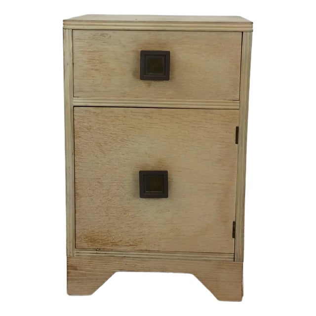 Mid Century Modern Nightstand With Drawer and Cabinet For Sale