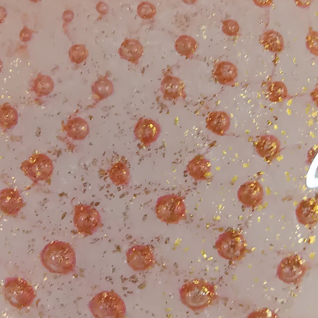 Glass Paperweight Pink W/ Gold Flecks Contolled Bubbles Tealight Holder or Vase For Sale - Image 11 of 16