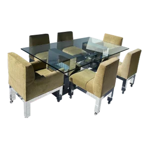 1970s Paul Evans Cityscape Chrome Dining Table and Chairs 6.