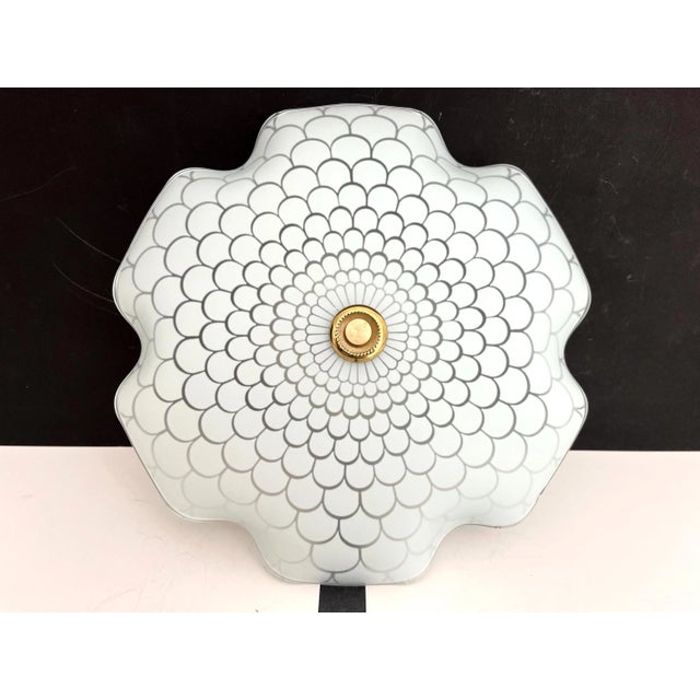 Moe Light Mid Century Frosted Glass Flower Flush Light For Sale - Image 4 of 18
