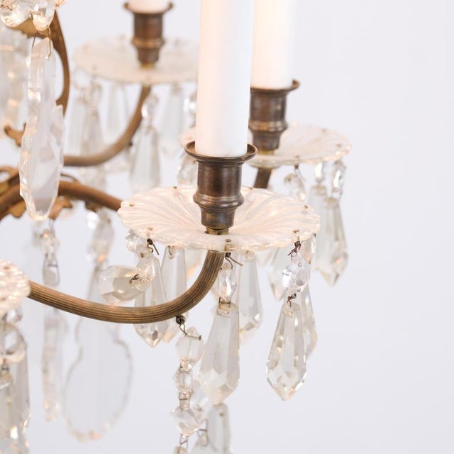 Antique Crystal Chandelier in Gilt Bronze with Louvre Style Decorations, 1920s For Sale - Image 11 of 14