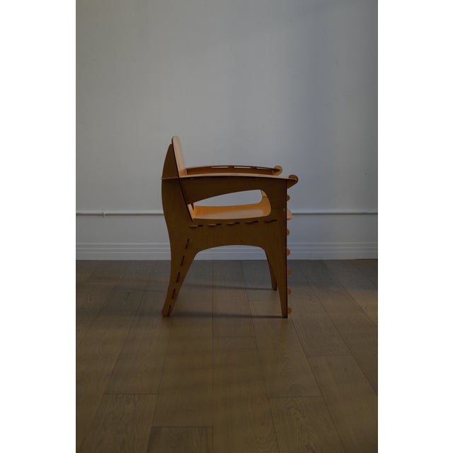 1990 Attributed to David Kawecki Puzzle Chair in Laser-Cut Birch/Plywood, Usa For Sale In Los Angeles - Image 6 of 18