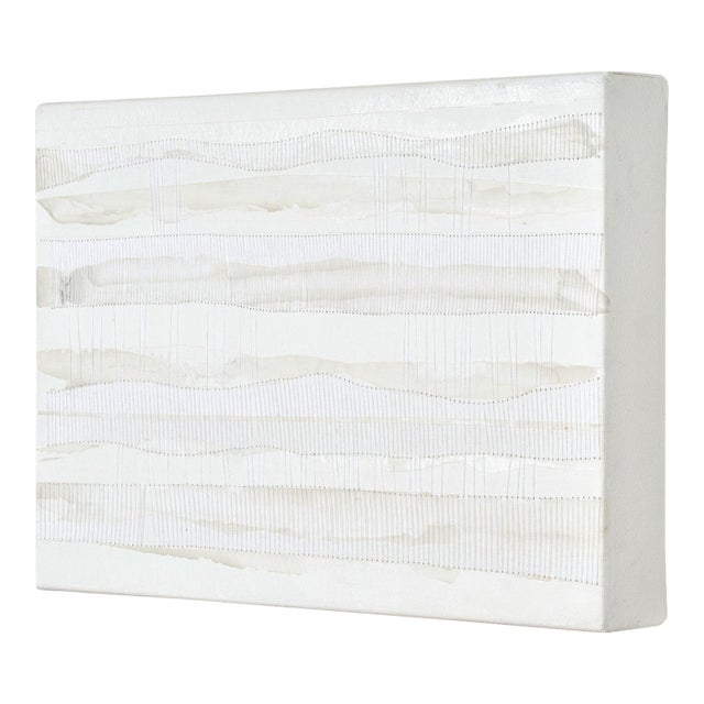 Achromatic Aura 5, Acrylic and Thread on Canvas by Aislinn Janek For Sale