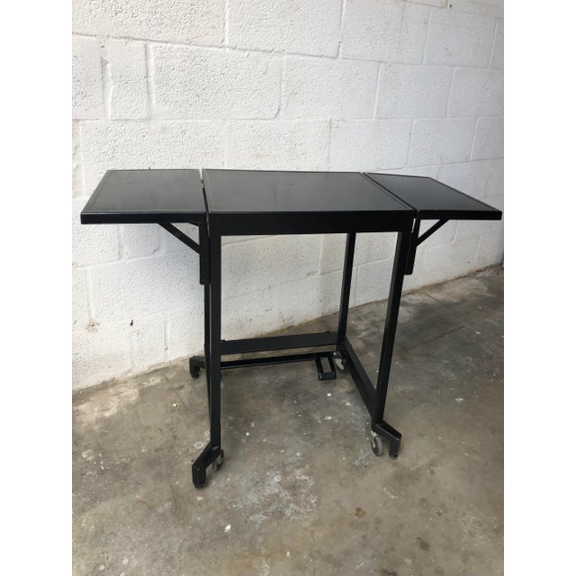 Vintage1970s Ibm Electric Typewriter on Rolling Steel Drop Leaf Cart For Sale - Image 12 of 13