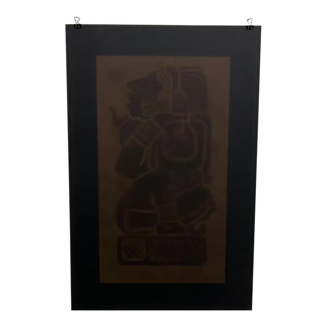 1960s Mayan Revival Art Poster For Sale