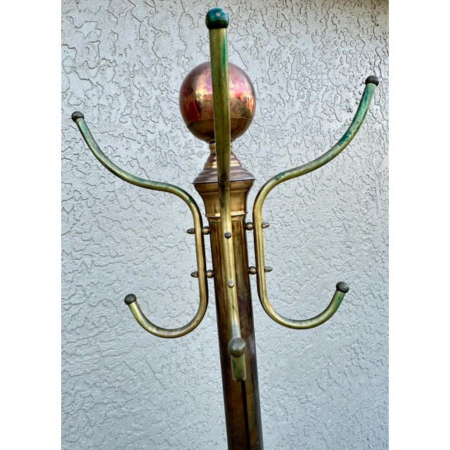 Vintage 20th Century Brass Hat Coat Rack For Sale - Image 4 of 12