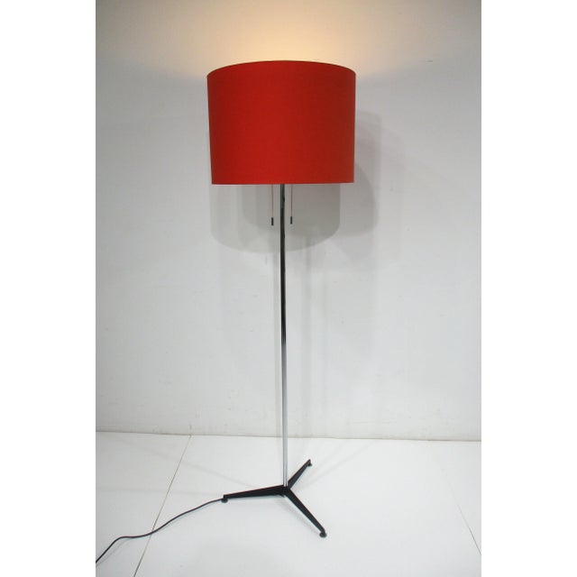 A very well crafted floor lamp during the Mid Century period one of the best lamps your could own . With a polished chrome...