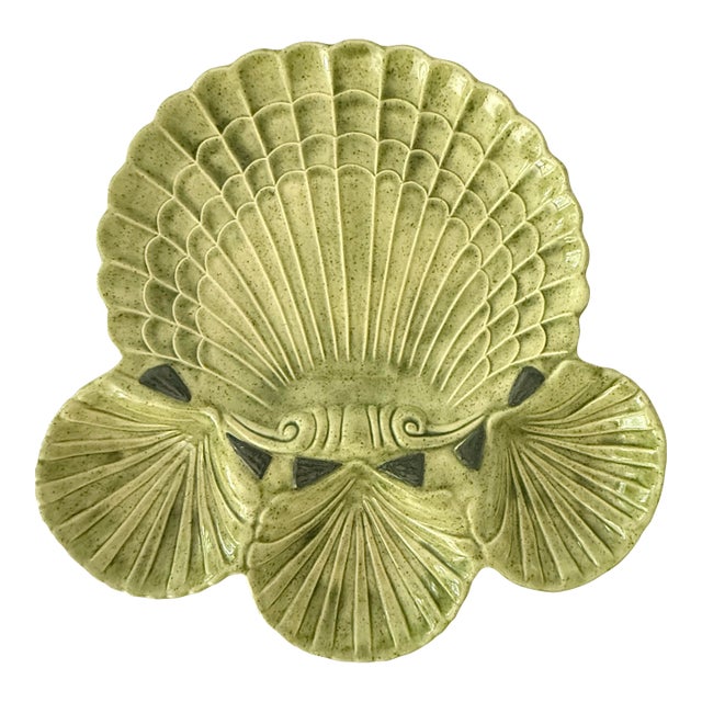 Vintage Shell Ceramic Serving Platter For Sale