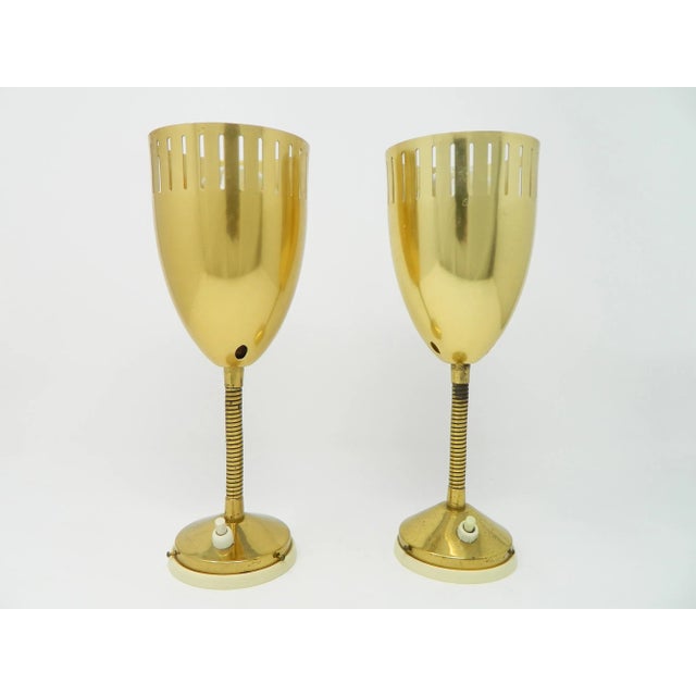 Mid-Century Golden Wall Lights by Rupert Nikoll, Vienna, Set of 2 For Sale - Image 6 of 6