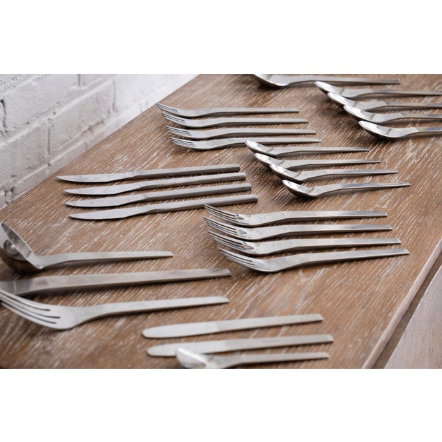 82 piece set of mid-century flatware from the "Picasso" collection by Dalia Spain. Set includes: - 13 Dinner Forks - 11...