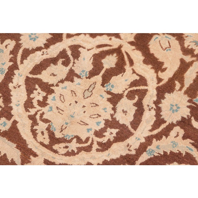 Bohemien Ziegler Brown Tan Hand-Knotted Wool Rug - 5'11'' X 9'0'' For Sale - Image 4 of 8