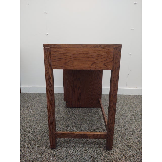 Authentic Mid-Century Modern Bernhardt Campaign Style 4 drawer Desk. In excellent preowned condition!