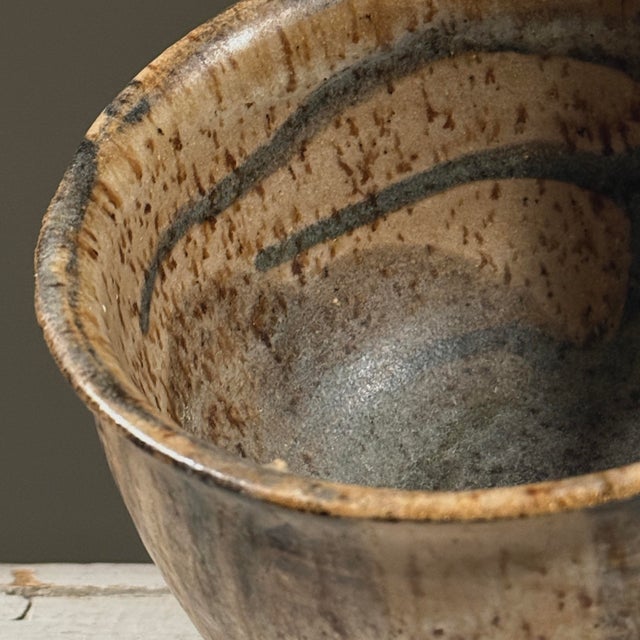 Vintage Abstract Expressionist Drip Glaze Ceramic Bowl, Signed For Sale In Philadelphia - Image 6 of 7