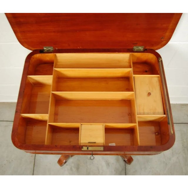 Brown Antique Swedish Karl Johan “Biedermeier” Lyre Pedestal Side Table For Sale - Image 8 of 9