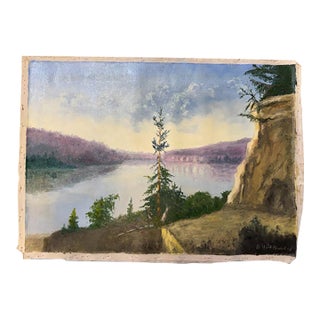 Vintage 1969 Landscape Oil Painting on Canvas, Signed – 25” X 18” For Sale
