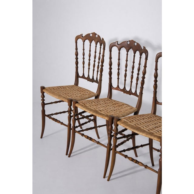 Italian Chiavarine Umbertine Chairs with Rope, 1920s, Set of 6 For Sale - Image 3 of 12
