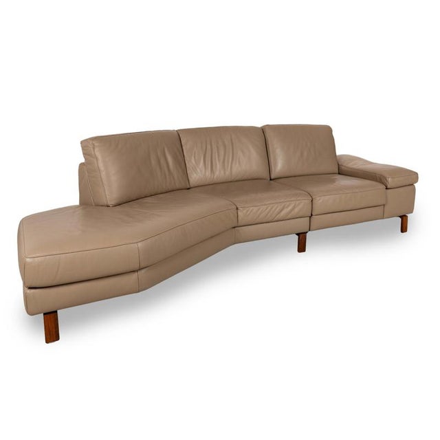 Animal Skin Omega Corner Sofa with Left Recamiere in Beige Leather from Koinor For Sale - Image 7 of 11