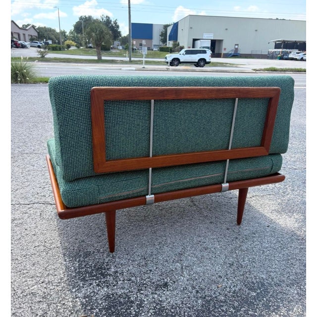 Reupholstered Danish Minerva Loveseat Daybed Designed by Peter Hvidt and Orla Molgaard-Nielson For Sale - Image 4 of 12