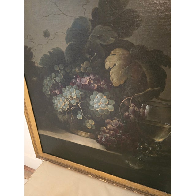 Early 19th Century Antique Painting Museum Quality Grapes Wine Glass For Sale - Image 5 of 12