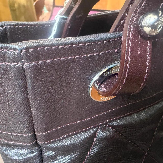 2006 Vintage Chanel Dark Chocolate Brown Coated Canvas Tote Bag For Sale - Image 13 of 18