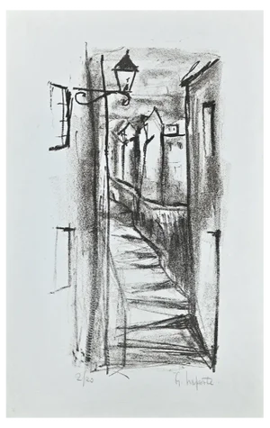 Georges Laporte, Les Chalets, 1990s, Lithograph on Paper
