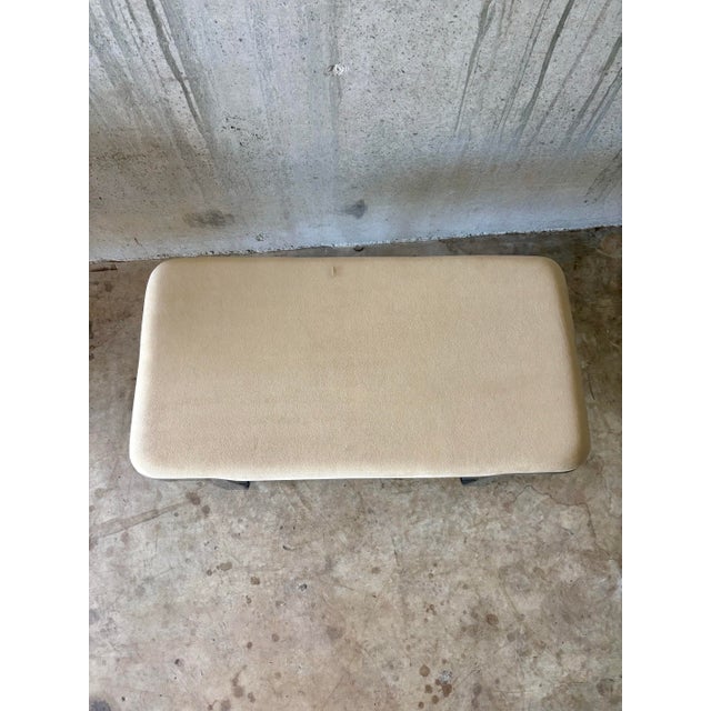 Textile Vintage Mid Century Modern Chrome Bench by Trimark For Sale - Image 7 of 8