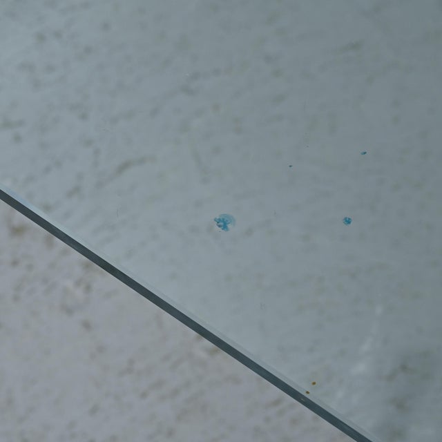 Large coffee table made of a single piece of thermoformed glass, Ghost model, produced by FIAM. The tabletop and legs are...