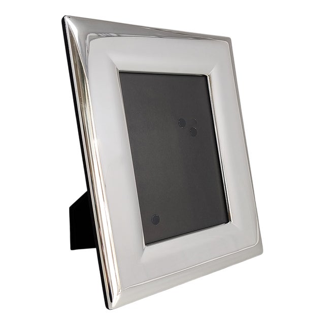 Photo Frame in Silver Plated with Glass, Italy, 1970s For Sale