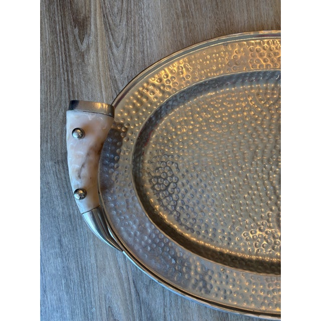 1990s Large Silver Serving Tray For Sale - Image 9 of 12