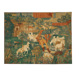 The Medieval Shepherd Silkscreen Tapestry - 200 X 256 Cm (6'7" X 8'5") - Requires Rod Size 6