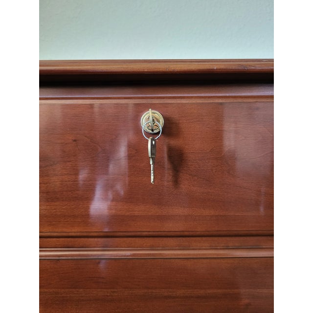 Ethan Allen Two Locking Drawers Lateral File Cabinet Cherry Finish For Sale - Image 10 of 15