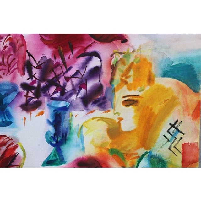 Malda Muizule, At the Table, Watercolor on Paper For Sale - Image 6 of 9