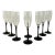 Vintage Ebony Crystal Champagne Flutes - Set of 8 For Sale