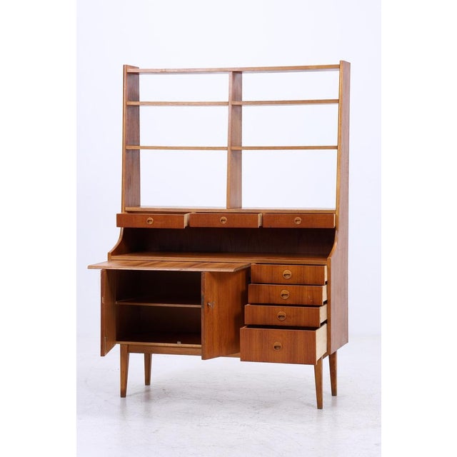 1960s Mid-Century Bookcase with Secretary in Teak, 1960s For Sale - Image 5 of 17