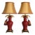1970s Hollywood Regency Frederick Cooper Red Lamps With Silk Tassels, a Pair For Sale