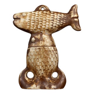 Mid-Century Modern Danish Studio Pottery Decorative Fish Hanger by Haico Nitzsche for Søholm, 1960s For Sale