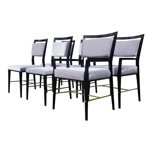 1970s Paul McCobb Black Lacquered Chairs for Calvin- Set of 6 For Sale