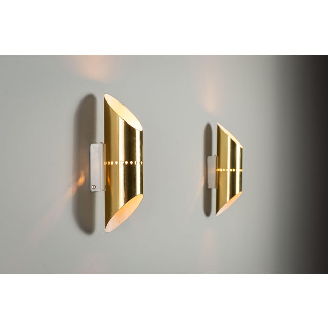 Cylindrical Wall Lamps in Brass with Perforated Shades, 1970s, Set of 2 For Sale - Image 12 of 12