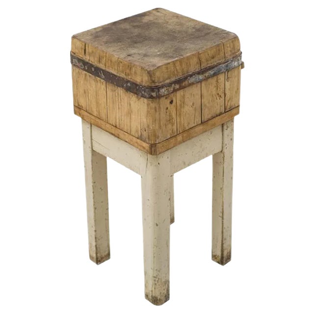 Mid-Century Wooden Butcher's Block, 1950s For Sale