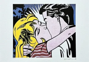 After Roy Lichtenstein, "The Kiss III ", 1990s, Silk-Screen
