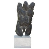 Giacometti Inspired Abstract Male Torso Bronze Sculpture on Marble Base For Sale