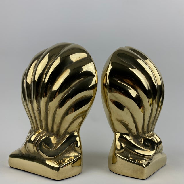 Vintage Brass Shell Scroll Bookends a Pair Chairish
