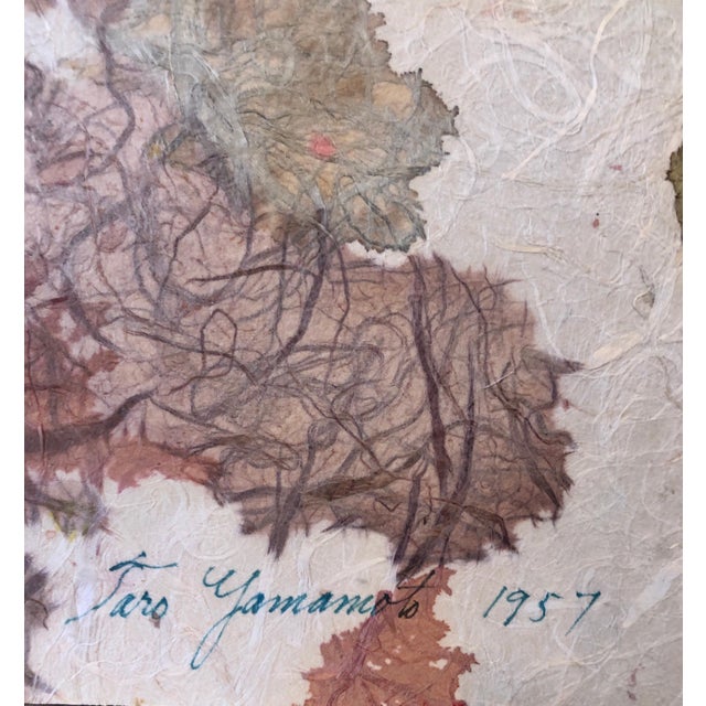 This is an interesting abstract work done with handmade Japanese Kozo or Washi type fiber paper mounted on board. Hand...